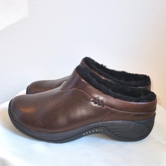 NEW MERRELL ENCORE ICE fur-lined leather clog -  5.5 - Picture 1 of 6